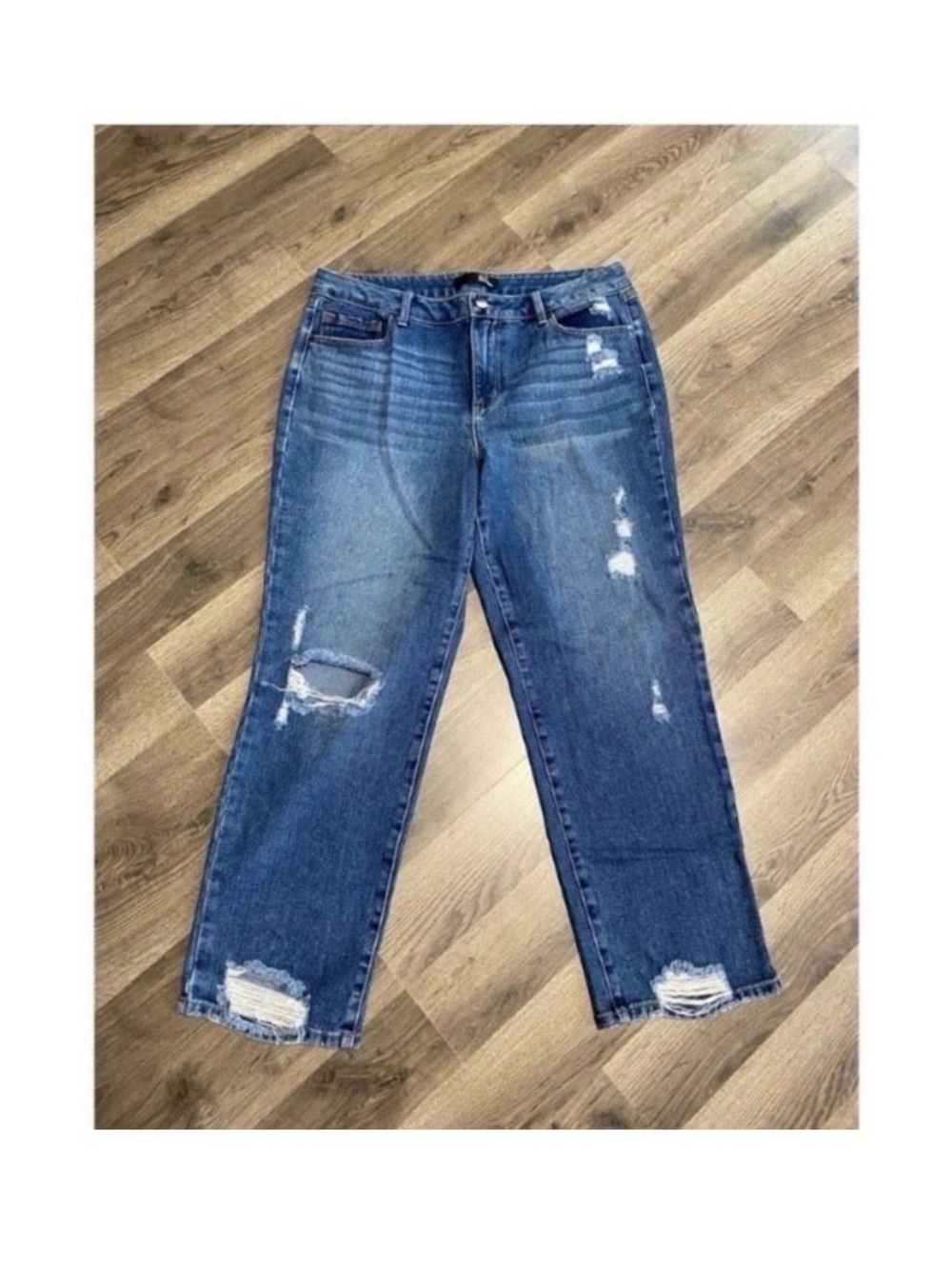 1822 Ripped Straight Mom Jeans Size 14 - Picture 3 of 7